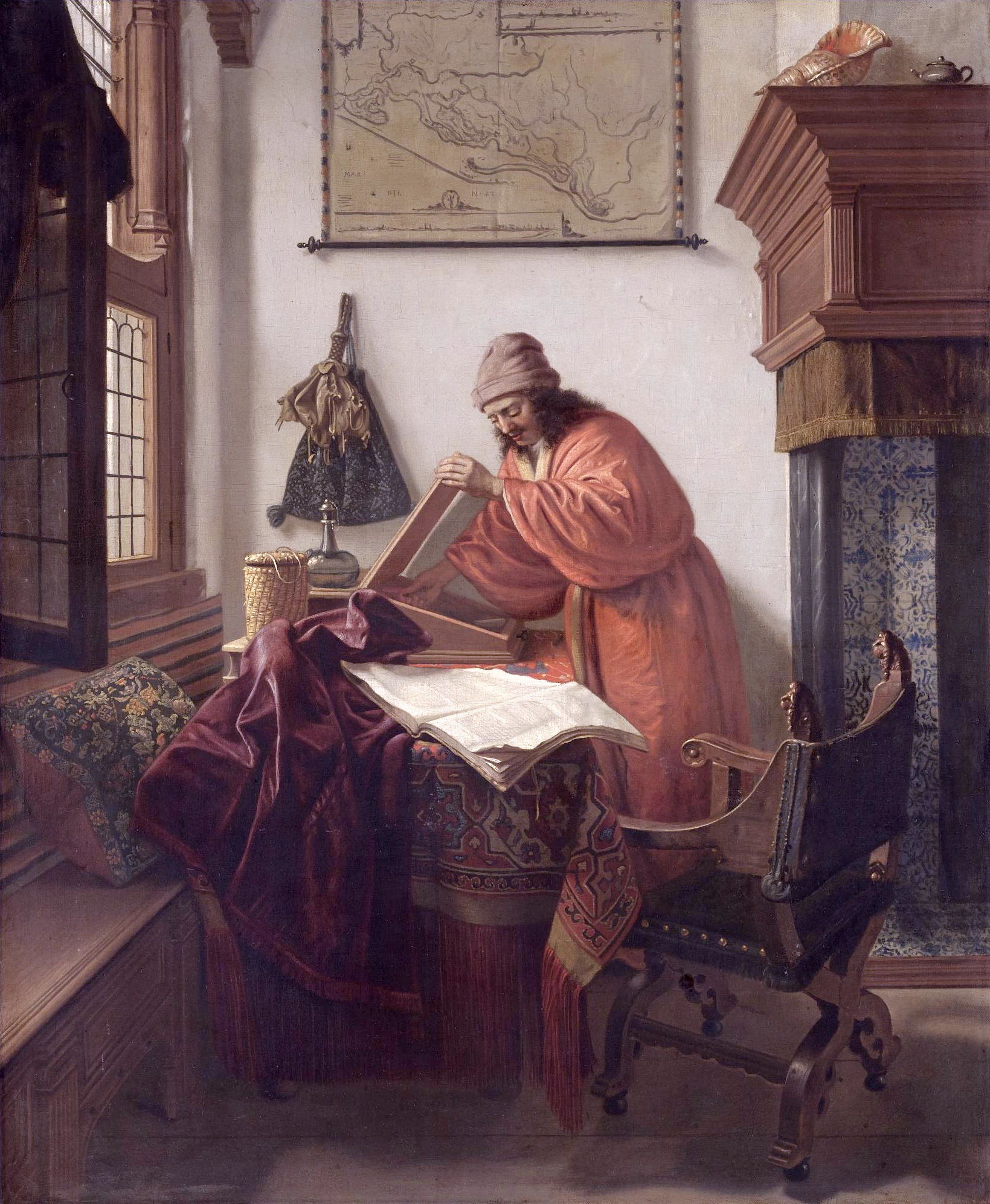 Interno con studioso di giapponese